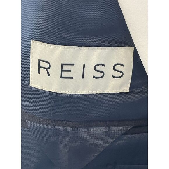 Reiss 40R Black Mohair Wool Pindot Textured Minimal Structure 2Btn Blazer Jacket - Picture 5 of 10